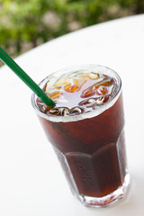 Ice black coffee , americano.