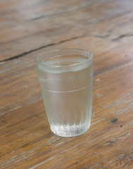 Glass of water with ice