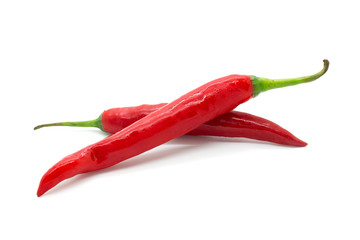 Hot red chili or chilli pepper isolated.