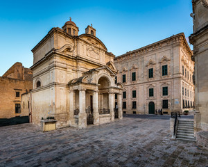 Fototapeta premium Saint Catherine of Italy Church and Jean Vallette Pjazza in the