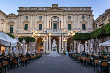 Fototapeta na wymiar National Library of Malta in the Evening, Valletta, Malta