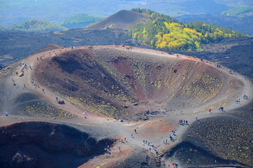 Etna Vulcano cratere - obrazy, fototapety, plakaty