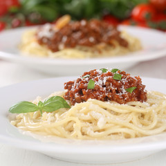 Spaghetti Nudeln Pasta mit Bolognese Sauce