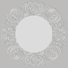 Swirl pattern, ornamental round frame