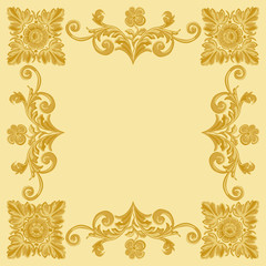 Ornament gold pattern vintage frame