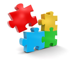Colored Puzzle (clipping path included)
