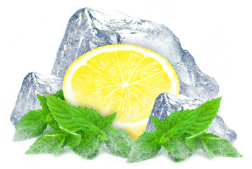 lemon with mint and ice