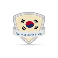 Made in South Korea, the flag of South Korea on the shield