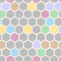 Hexagonal, mosaic, vector pattern.