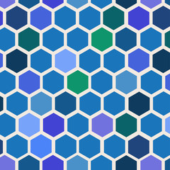 Hexagonal, mosaic, vector pattern.