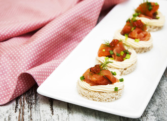 canape with salmon and dill