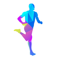 Blue, yellow and purple abstract vector runner