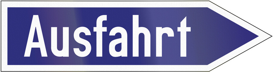 Obraz premium Old design of a highway exit sign in Germany