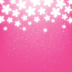 Shiny flowers on pink background