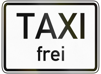 German traffic sign additional panel to specify the meaning of other signs: Taxi allowed