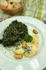 filet de plie et épinards