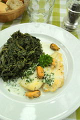 filet de plie et épinards