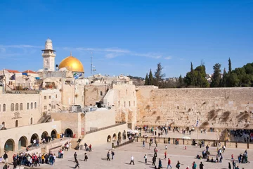 Wandcirkels aluminium Western Wall in Jerusalem © VanderWolf Images