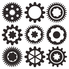 Vector collection of gear wheels