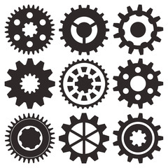 Vector collection of gear wheels