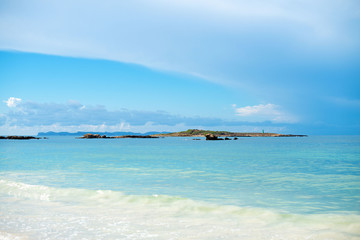 Tropical beach view. Place for text.