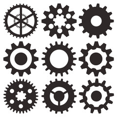 Vector collection of gear wheels - 77460175