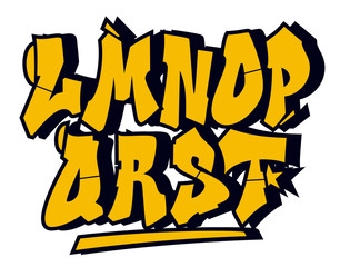 Graffiti style font. Vector alphabet (part 2)