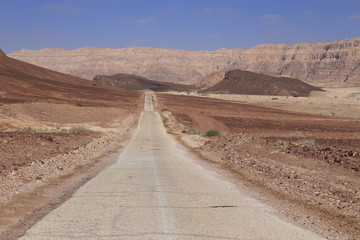 Road in the desert in Israel