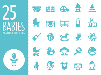 baby icons set, vector