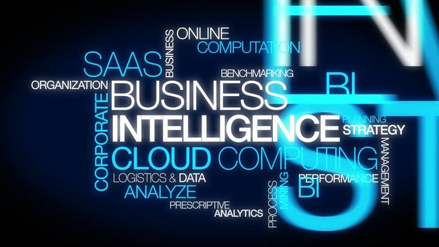 Business Intelligence saas cloud computing words tag cloud text