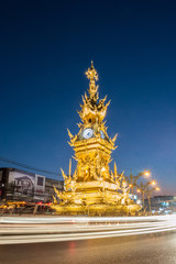 Fototapeta na wymiar The clock tower of Chiangrai, Thailand.