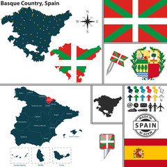 Map of Basque Country, Spain