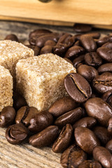 coffee beans with cane sugar
