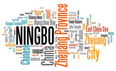 Ningbo - city in China word cloud