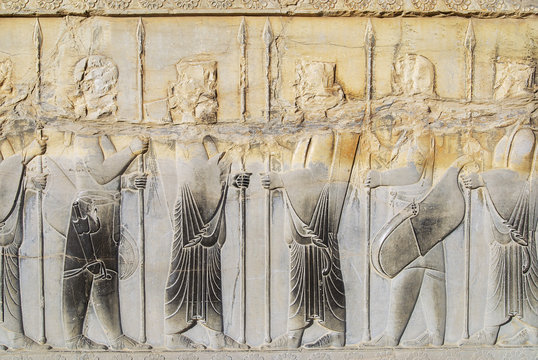 Bas-relief at the ruins of Persepolis, Shiraz, Iran.