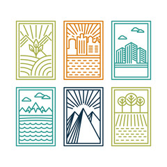 Vector line badges