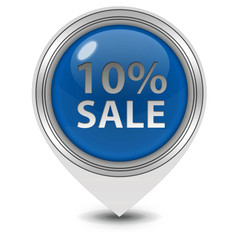 Sale ten percent pointer icon on white background