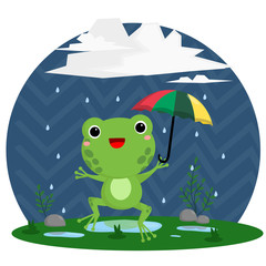 Obraz premium Rain and frog