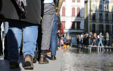 People walking&nbsp;on&nbsp;the&nbsp;catwalk in Venice