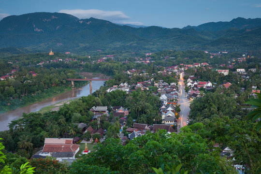 Evening view over Luang Prabang, Laos