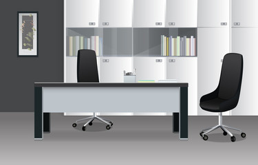 Modern Office Room in Shades of Gray