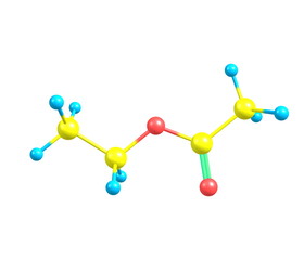 Obraz premium Ethyl acetate molecule isolated on white
