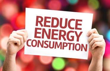 Reduce Energy Consumption card with colorful background