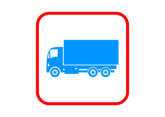Truck vector icon on white background