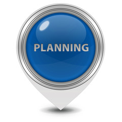 Planning pointer icon on white background