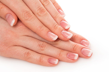 Hands with french manicure