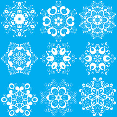 Decorative Vector Snowflakes Set