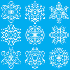 Decorative Vector Snowflakes Set