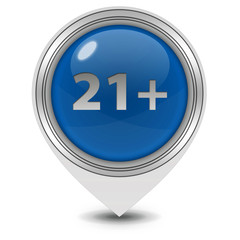 21+ pointer icon on white background