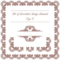 Set of decorative design elements